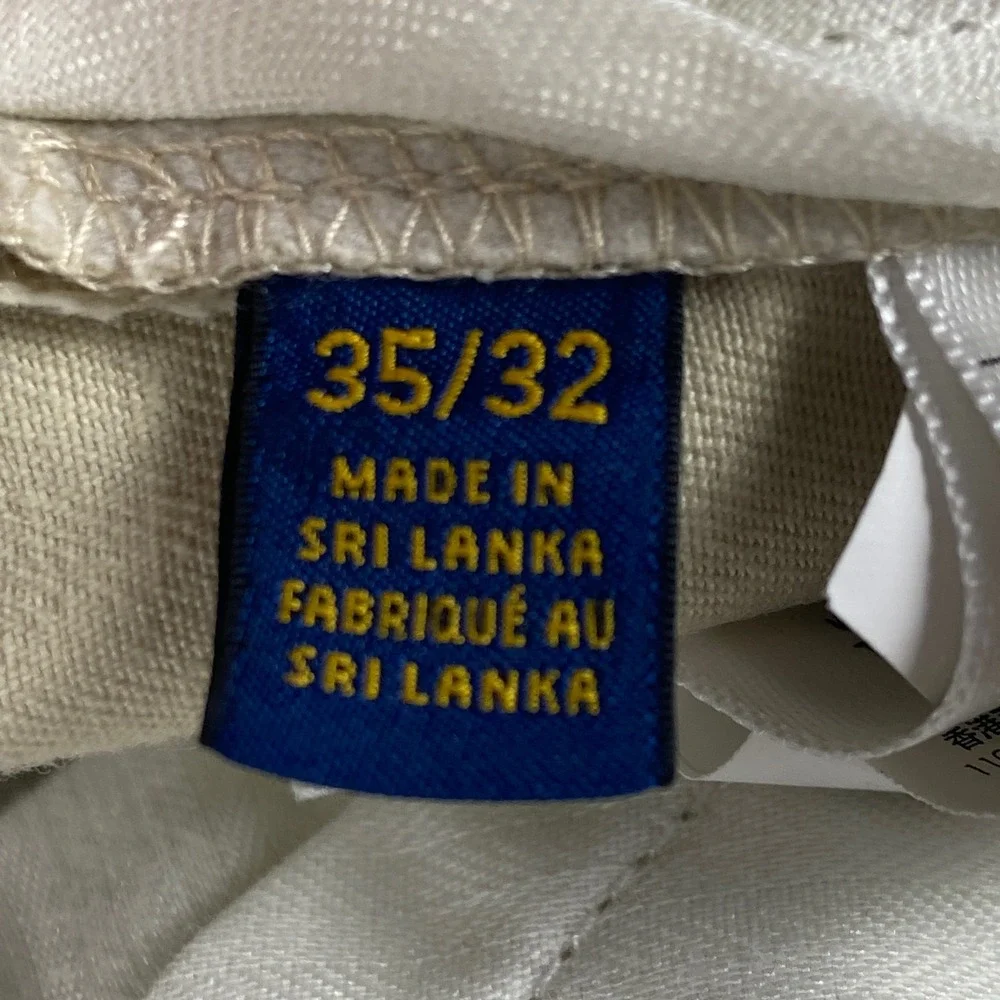 Polo Ralph Lauren Slim Fit Chino Pants Mens 35x32 Tan Khaki Cotton Twill Preppy